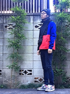 「星条旗」｜「アイテム（マウンテンパーカー）」を使った、Kyosuke Yamazakiさん（メンズ・174cm）の冬コーディネート