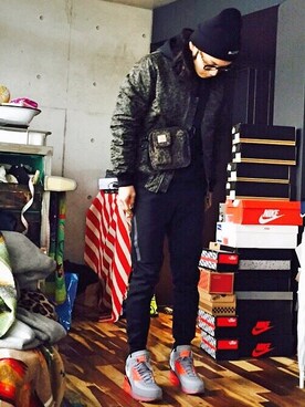 「Carhartt WIP（カーハートダブリューアイピー）のアイテム（ブルゾン）」を使った、Kyosuke Yamazakiさん（メンズ・174cm）の冬コーディネート
