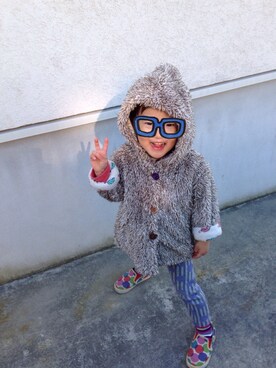 「フード」｜maikoさん（キッズ・100cm）の冬コーディネート