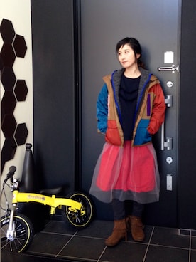 「MALAIKA（マライカ）のアイテム（ジャケット/アウター）」を使った、maikoさん（レディース・152cm）の冬コーディネート