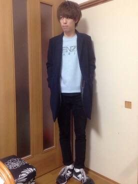 「A.P.C.」｜「アイテム（チェスターコート）」を使った、TAKAさん（メンズ・178cm）の秋コーディネート
