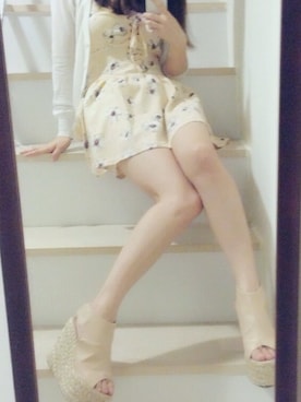 「アイテム（つなぎ/オールインワン、ベージュ系）」を使った、Kenros Vow 肯玫瑰さん（レディース・157cm）の夏コーディネート