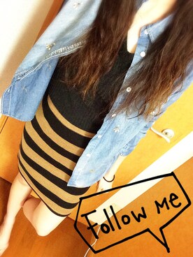 「GU（ジーユー）のアイテム（スカート、ブラウン系）」を使った、くろみきさん（レディース・167cm）の秋コーディネート