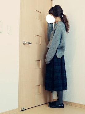 「寒い」｜「アイテム（ムートンコート）」を使った、くまさん（レディース・155cm）の冬コーディネート