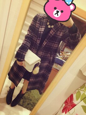 「LILY BROWN（リリーブラウン）のアイテム（チェスターコート）」を使った、あさみんさん（レディース・158cm）の冬コーディネート