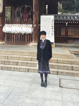 「ボウタイ」｜kyaramayoさん（レディース・160cm）の冬コーディネート