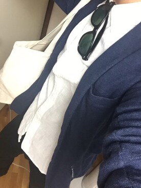 「BEN DAVIS（ベンデイビス）のアイテム（トートバッグ）」を使った、みのるさん（メンズ・169cm）の秋コーディネート