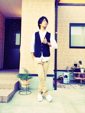 「ユナイテッドアローズ」｜「アイテム（その他アウター）」を使った、Arashiさん（メンズ・177cm）の夏コーディネート