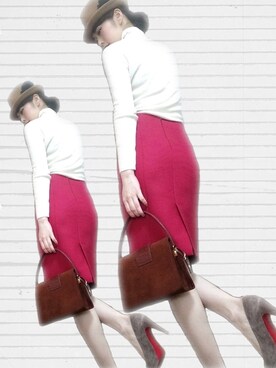 「holiday」｜「アイテム（パンプス）」を使った、ゆいさん（レディース・173cm）の冬コーディネート
