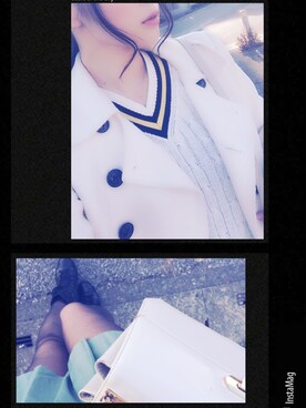 「skirt」｜「アイテム（ピーコート）」を使った、ゆいさん（レディース・173cm）の冬コーディネート