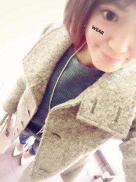 「Q（キュー）のアイテム（その他アウター）」を使った、まぁ◡ູ̈♡さん（レディース・158cm）の冬コーディネート