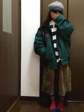 「used mix」｜「アイテム（ハンチング/ベレー帽）」を使った、７２３さん（レディース・158cm）の冬コーディネート