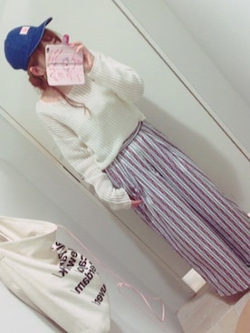 「ゆるずる」｜「アイテム（帽子）」を使った、CHMNさん（レディース・165cm）の春コーディネート