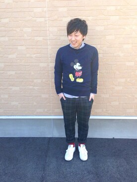 「バレンタインデートスタイル」｜「アイテム（スウェット）」を使った、yooo-☆さん（メンズ・165cm）の冬コーディネート