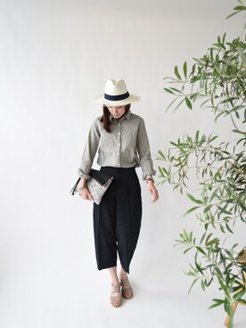 「hat」｜「アイテム（サンダル）」を使った、BINGOYAさん（レディース・164cm）の夏コーディネート