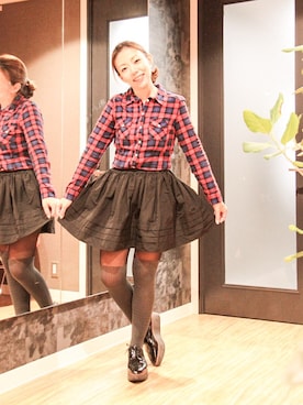 「H&M（エイチ・アンド・エム）のアイテム（シャツ/ブラウス、その他）」を使った、✂️meri✂️さん（レディース・156cm）の秋コーディネート