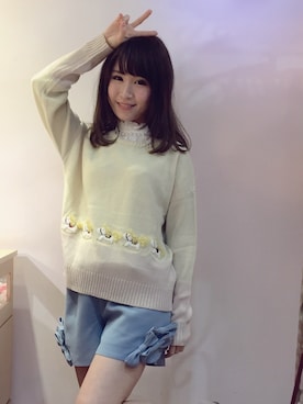 「Honey Salon（ハニーサロン）のアイテム（パンツ）」を使った、エリサさん（レディース・154cm）の冬コーディネート