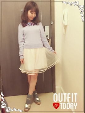 「tulle」｜「アイテム（スカート）」を使った、エリサさん（レディース・153cm）の春コーディネート