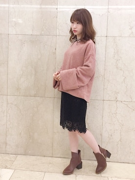 「short boots」｜エリサさん（レディース・156cm）の冬コーディネート