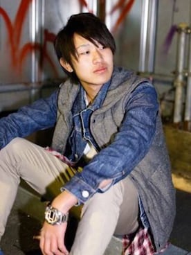 「WEGO（ウィゴー）のアイテム（ダウンベスト）」を使った、るーさん（メンズ・172cm）の秋コーディネート