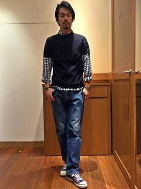 「SHIPS」｜飯沼さん（メンズ・178cm）の冬コーディネート