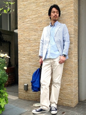 「SHIPS」｜飯沼さん（メンズ・178cm）の春コーディネート