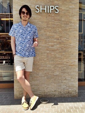 「SHIPS」｜飯沼さん（メンズ・178cm）の春コーディネート