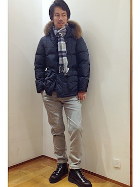 「Danner（ダナー）のアイテム（シューズ）」を使った、飯沼さん（メンズ・178cm）の秋コーディネート