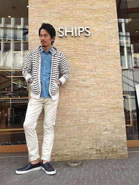 「SHIPS（シップス）のアイテム（パーカー）」を使った、飯沼さん（メンズ・178cm）の冬コーディネート