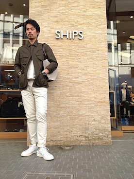 「SHIPS（シップス）のアイテム（ソックス/靴下）」を使った、飯沼さん（メンズ・178cm）の冬コーディネート