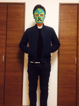 「黒ニット」｜TKさん（メンズ・180cm）の冬コーディネート