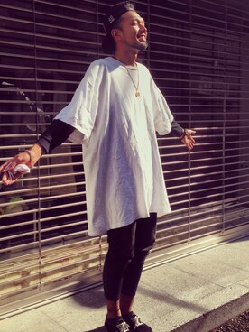 「5XLT（Tシャツ/カットソー、その他）」を使った、alesinternationalさん（メンズ・184cm）の春コーディネート