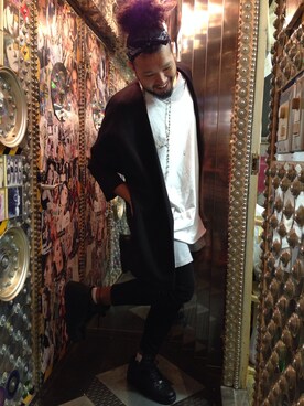 「H&M（エイチ・アンド・エム）のアイテム（ノーカラージャケット）」を使った、alesinternationalさん（メンズ・184cm）の秋コーディネート
