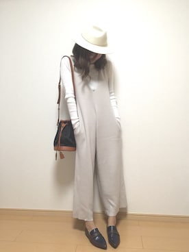 「LAGUNAMOON（ラグナムーン）のアイテム（オールインワン・サロペット）」を使った、かーなさん（レディース・159cm）の春コーディネート