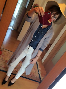 「しまむら（シマムラ）のアイテム（シャツ/ブラウス、ブルー系）」を使った、＊花子＊さん（レディース・154cm）の春コーディネート