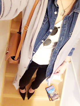 「UNIQLO（ユニクロ）のアイテム（タンクトップ、ホワイト系）」を使った、＊花子＊さん（レディース・154cm）の春コーディネート