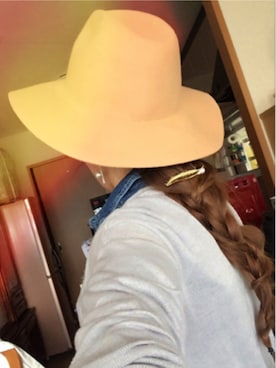 「GU（ジーユー）のアイテム（ハット、ベージュ系）」を使った、＊花子＊さん（レディース・154cm）の春コーディネート