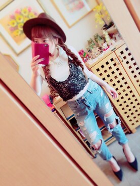 「earth（アース）のアイテム（トップス、その他）」を使った、＊花子＊さん（レディース・154cm）の春コーディネート