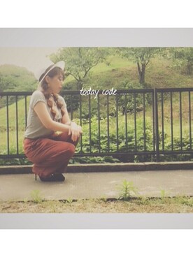 「ZARA（ザラ）のアイテム（Tシャツ/カットソー、グレー系）」を使った、＊花子＊さん（レディース・154cm）の夏コーディネート