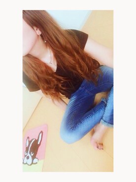 「MOUSSY（マウジー）のアイテム（Tシャツ/カットソー、ブラック系）」を使った、＊花子＊さん（レディース・154cm）の夏コーディネート