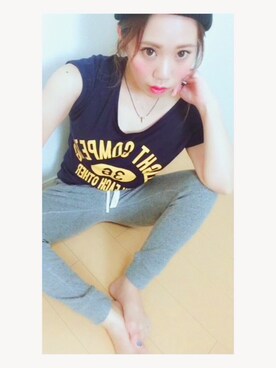 「GU（ジーユー）のアイテム（その他パンツ、グレー系）」を使った、＊花子＊さん（レディース・154cm）の夏コーディネート