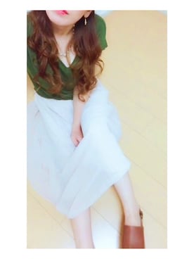 「earth music&ecology（アースミュージックアンドエコロジー）の厚底ラミー巻きサンダル（シューズ、ブラウン系）」を使った、＊花子＊さん（レディース・154cm）の夏コーディネート