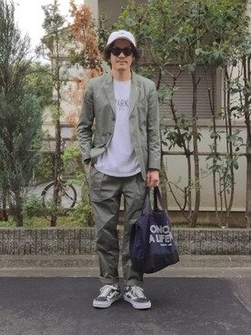 「PRIVILEGE（プリビレッジ）のアイテム」を使った、DIKEさん（メンズ・173cm）の春コーディネート