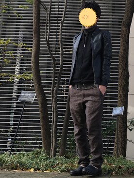 「MONKEY TIME（モンキータイム）のアイテム（ノーカラージャケット）」を使った、ぱくしさん（メンズ・163cm）の冬コーディネート