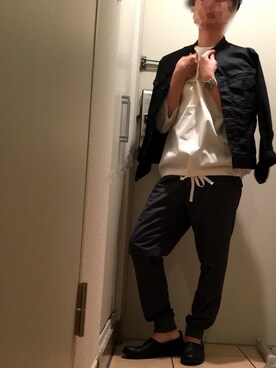 「Lui's（ルイス）のアイテム（デニムジャケット）」を使った、ぱくしさん（メンズ・163cm）の春コーディネート