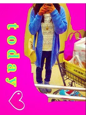「GU（ジーユー）のアイテム（その他アウター、ブルー系）」を使った、sakuraさん（レディース・164cm）の秋コーディネート