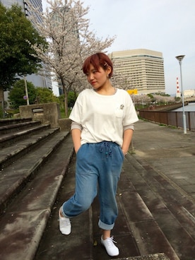 「アイテム（ヘアゴム）」を使った、とぅん。さん（レディース・149cm）の春コーディネート