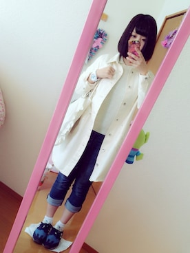 「179/WG NICOLE CLUB（イチナナキュウ/ダブルジー）のアイテム（その他アウター）」を使った、もちほっぺさん（レディース・152cm）の春コーディネート