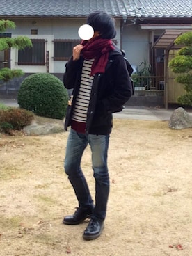 「クリスマス」｜「アイテム（ダッフルコート）」を使った、Mihaさん（メンズ・170cm）の冬コーディネート