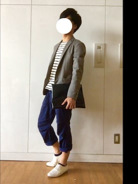 「TAKEO KIKUCHI TOKYO（タケオキクチトウキョウ）のアイテム（ジャケット/アウター）」を使った、Mihaさん（メンズ・170cm）の春コーディネート